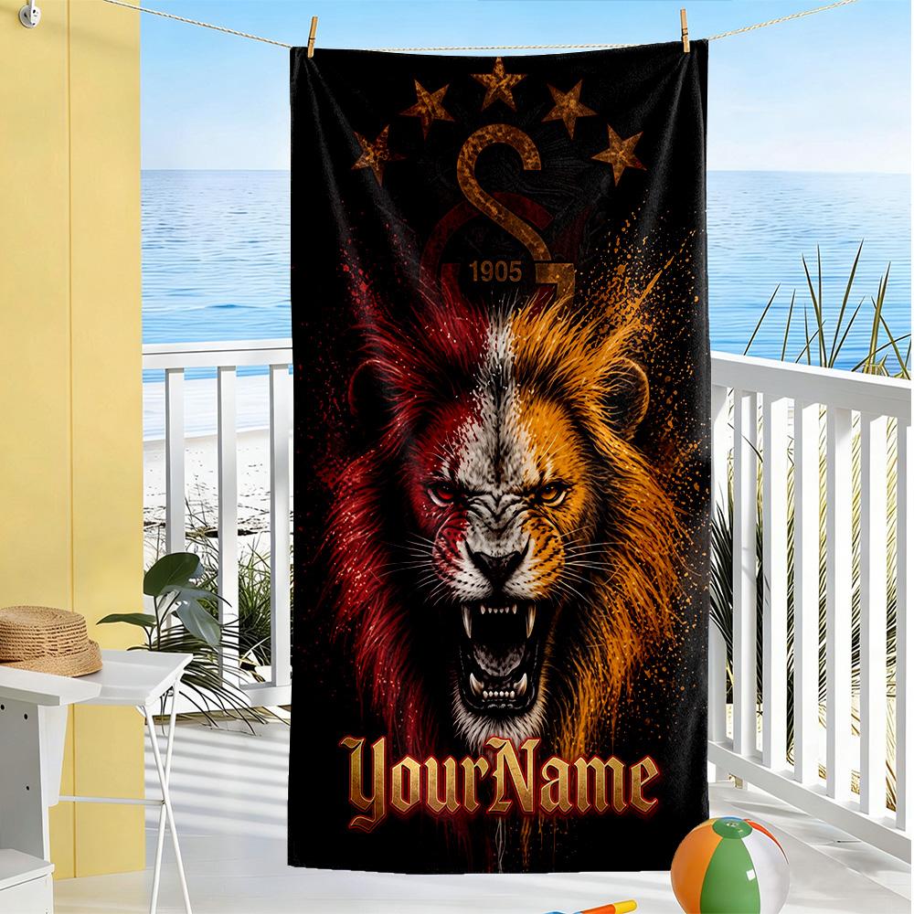 Galatasaray Personalized Name Beach Towel Soft Durable Quickdry Ideal For Travel Outdoor Swim Pool Yoga Surf Camping Hiking Gym Gift Holiday