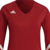 Adidas Quickset Slim Fit V-Neck Raglan Long Sleeve T-Shirt Women Tops Red H61883