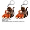 2Pcs Keychain Punch Monkey Charm Key Chain Pendant Wear-Resistant Bag Backpack Car Keys Photo Prop Decoration