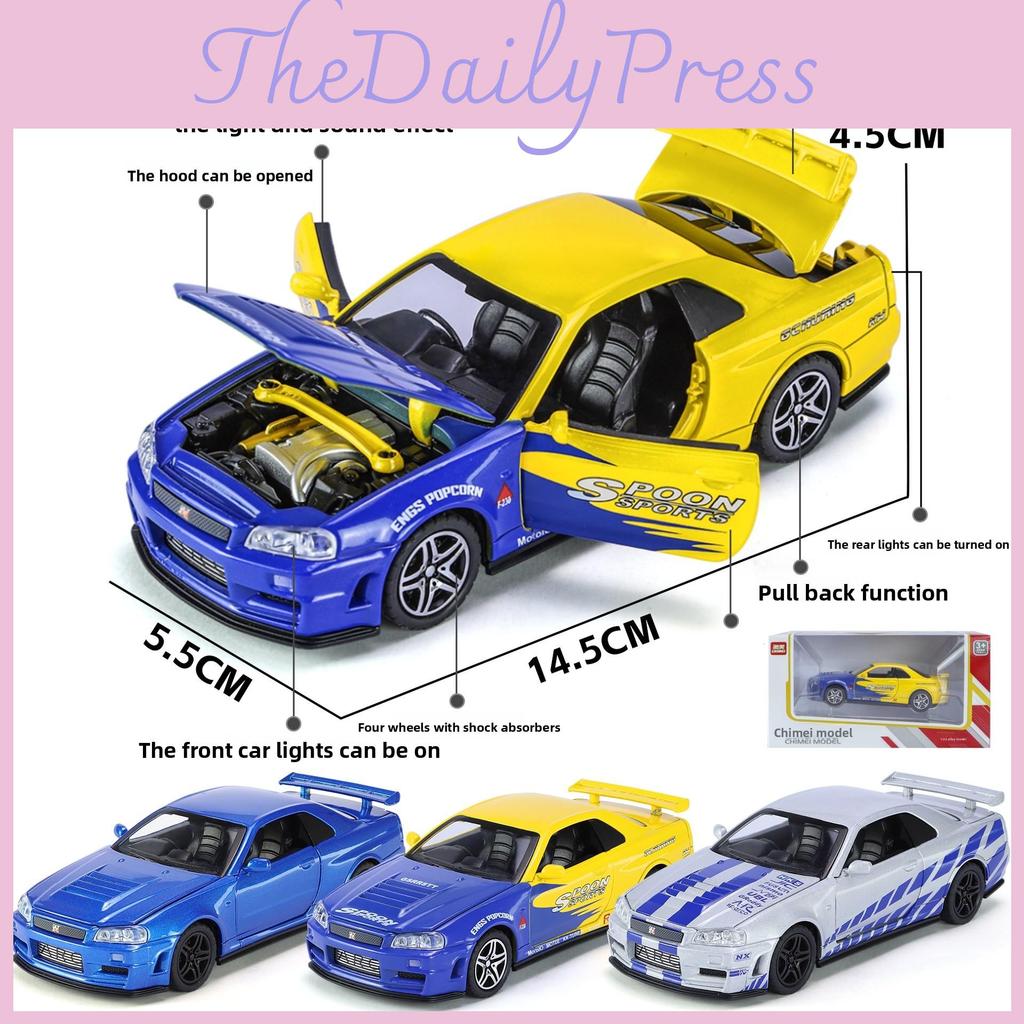 Modellauto Legierung Gtr34 Spielzeug mit Akustooptik und Trägheitsdesign Steuerung
