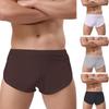 Men Sexy Boxer Underwear Low-rise Elastic Waistband Boxer Briefs Solid Color Full Hip Coverage Panties Boxer Shorts