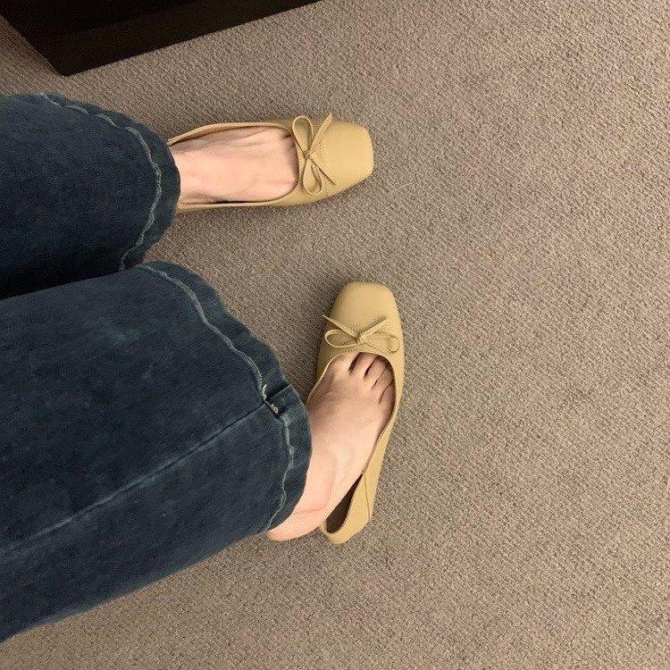 Low-heeled Single Shoes Women's 2025 New Spring Shallow Mouth Gentle Wind Evening Shoes with Skirts Mary Jane Women's Shoes Grandma Shoes