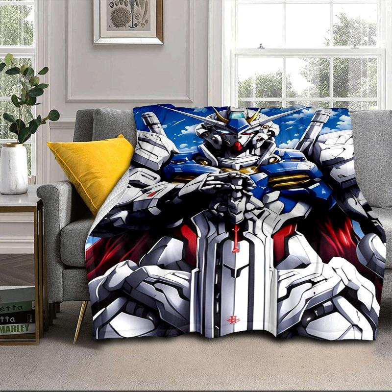 Robotic Warrior Design Blanket Flannel Blanket for Bed, Sofa, Camping, Hiking, Picnic Essentials, Gift for Family Fan Gifts