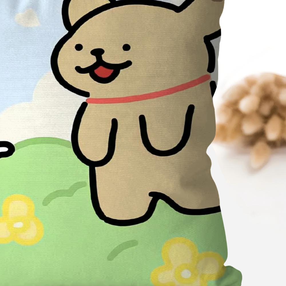 1pc M-Maltese Animation Pillow Case Square Pillow Bedroom Sofa Leisure Comfort Cushion Car Living Room Home Decoration 40X40