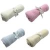 Baby Newborn Soft Warm Cotton Solid Color Knitted Crochet Rectangle Blankets