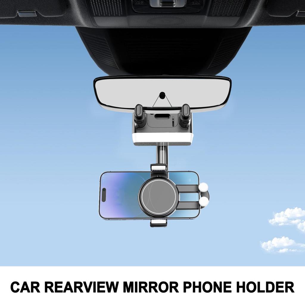 Rear View Mirror Phone Mount 360 Rotation Auto Cellphone Cradle Vehicle Cellphone Stand For Car Truck SUV Drivers Delivery