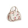 Coach Sydney 21 Zipper Closure Cherry Print Coated Canvas and Leather Shoulder Crossbody Tote Small Women's White
