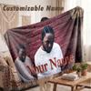 Coperta di Flanella con Nome Personalizzato,Kendrick Lamar Leggera Calda Coperta da Letto per Divano e Regalo di Festa