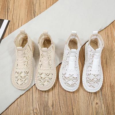 Bestellen Sie eine Nummer größer, exquisite koreanische Sommerversion im Harajuku-Stil, wilde, flache, lässige Damenschuhe aus Netzstoff, atmungsaktive Lazy-Einzelschuhe