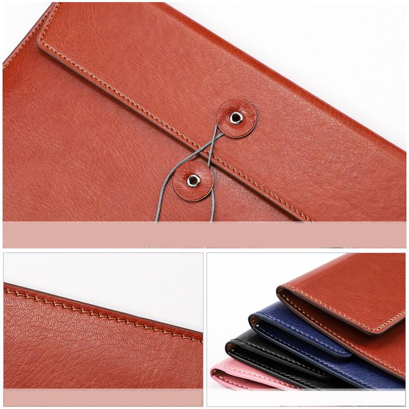 Large Capacity A4 File Storage Bag with Custom Logo Waterproof PU Leather Bidding Book Thickener Customized for Document Usage