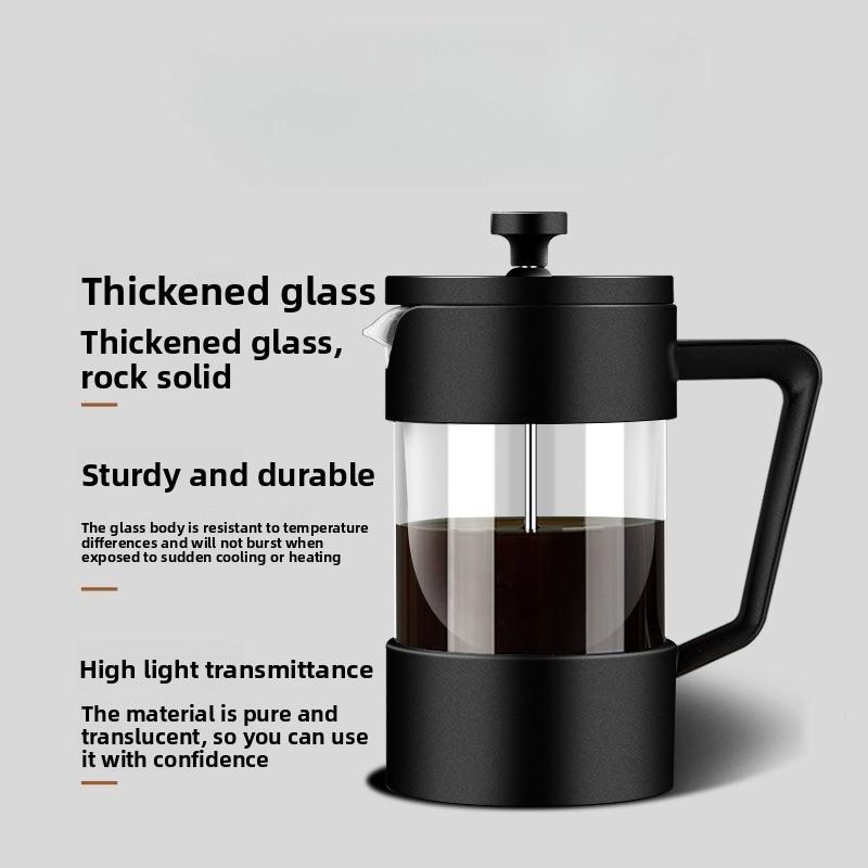 1Pc French Press Pot Thickened Borosilicate Glass Household French Press Pot Coffee Making Utensils Tea Brewer Coffee Hand Brewer