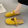 Baotou Half Slippers Women Wear Lazy One Pedal Thick Heel Summer New with Skirt Cool Slippers