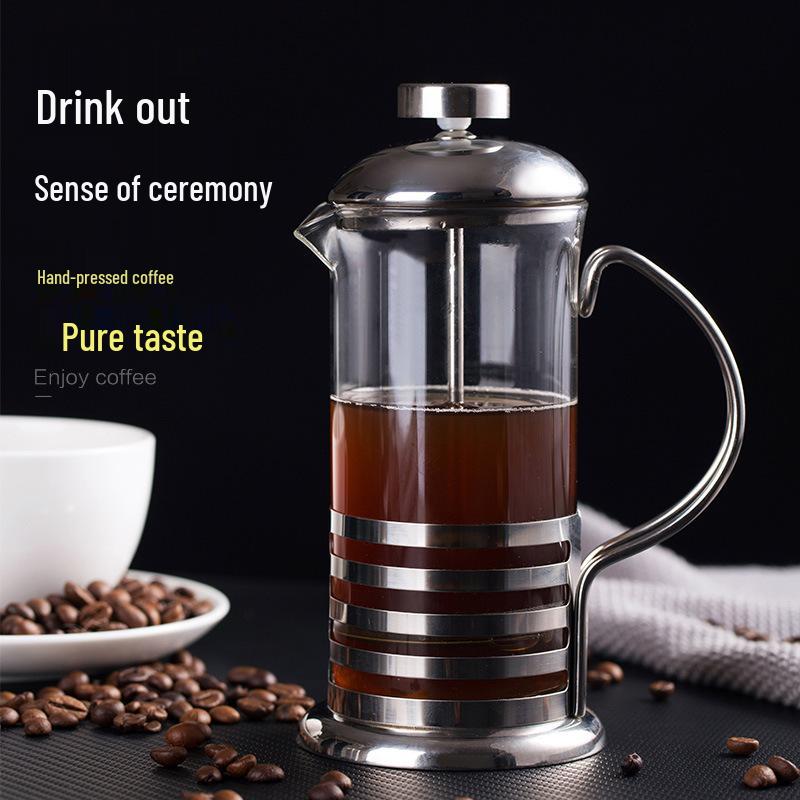 Glass French Press Coffee & Tea Maker with Built-in Frother