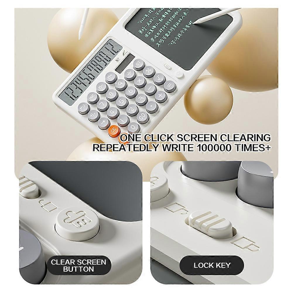 Solar/Battery Powered Calculator with Writing Tablet & Pen, Scientific Calculator with Notepad, School Supplies for Students