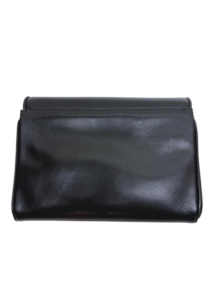 Used CELINE Triomphe Leather Shoulder Bag Black 2-Way Ladies