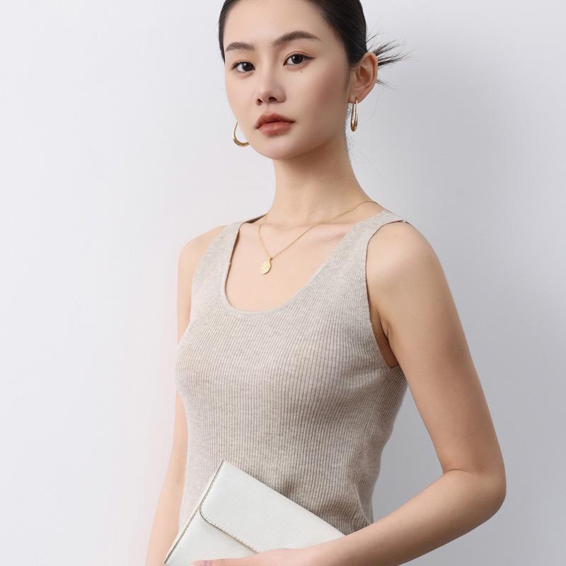 Wool Camisole Vest: Fine-Spun, Crew Neck or V-Neck, Slim-Fit Base Layer