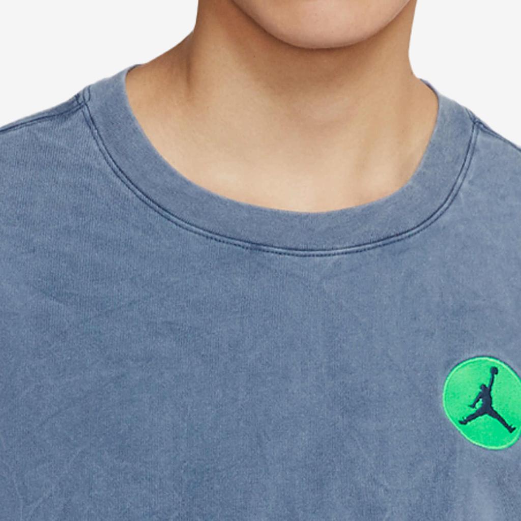 Jordan Legacy AJ13 Embroidered Short Sleeve T-Shirt Men Tops Deep-Sea-Blue CW0827-414