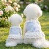 Comfortable Pet Dog and Cat Checkered Clothes Small Dog Vest  Spring Summer Season
