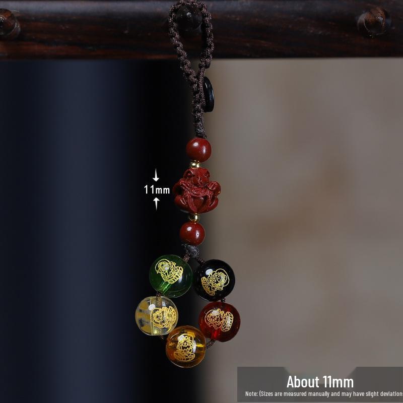 Cinnabar Pendant: Five Directions of Wealth God, Zodiac Rat Amulet Keychain - Unisex Gift 2026.