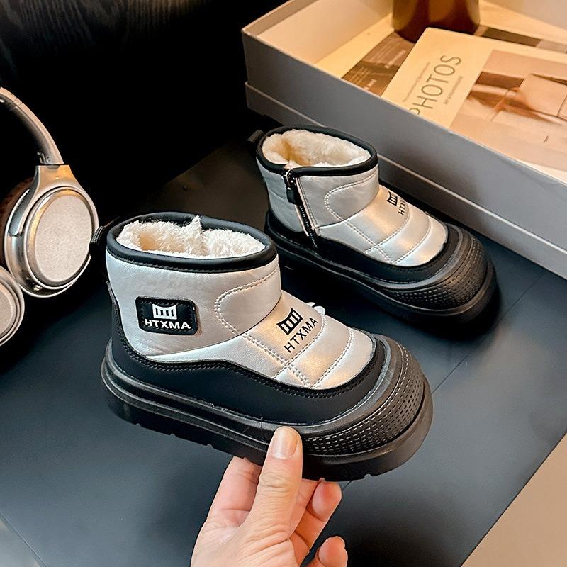 Children's cotton boots snow boots, spring new velvet thickened middle-aged and older children's and girls' protective cotton shoes warm cotton boots