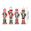 4Pcs Christmas Decoration Wooden Nutcracker Figures Family Friend Desktop Office Home Decor
