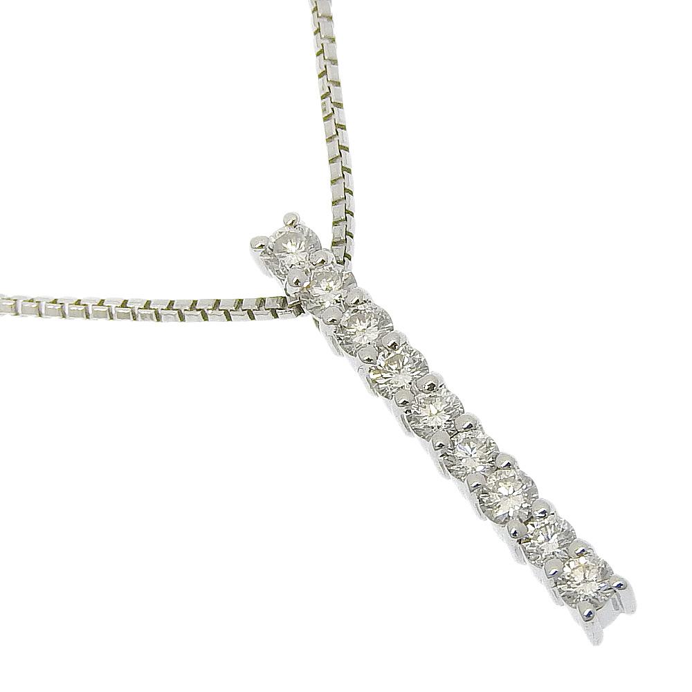 

Necklace 9P diamond K18 white gold/diamond 2.8g Women Used