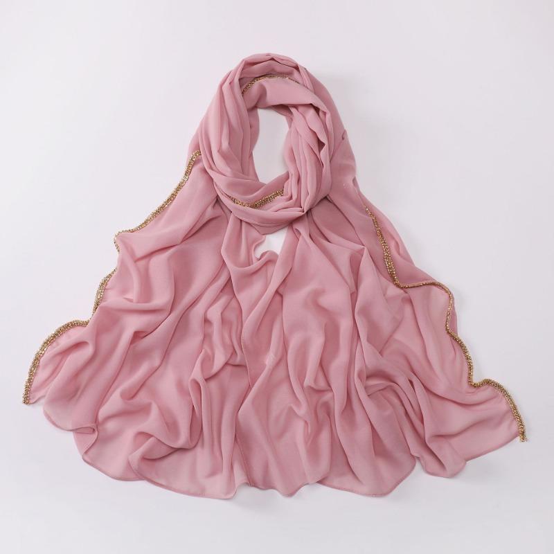 Ethnic Style Shiny Diamond Chiffon Scarf For Women All Season