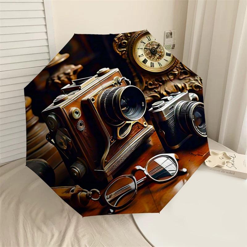 1PC Camera Clock Umbrella-8-Rib Reinforced, Automatic Open, Lightweight & Durable, Cute Fashion Accessory for Outdoor-Y0322