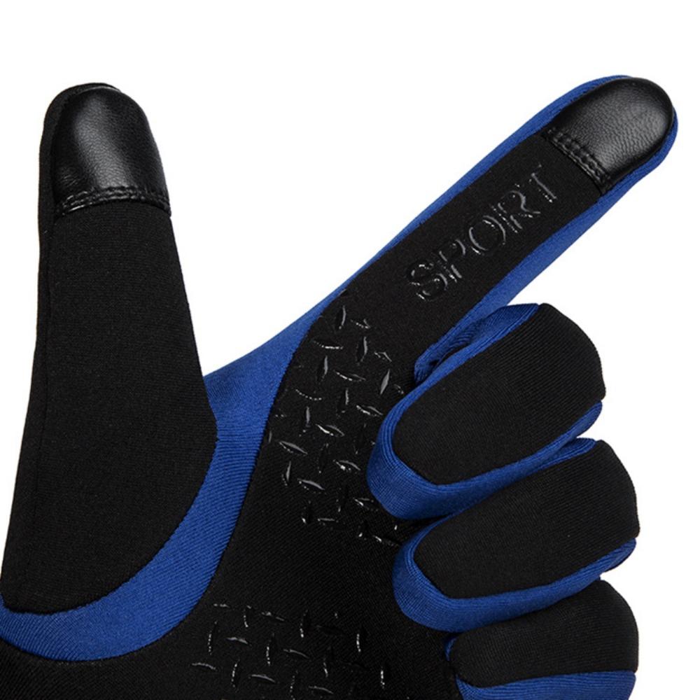 Reflective Strip Thermal Gloves Women and Men Winter Full Finger Climbing Mountain Riding Outdoor Sports Bicycle Velvet Gloves