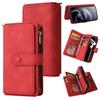 Wallet Case for Moto G67 5G - Leather/PU, Red, With Card Holder