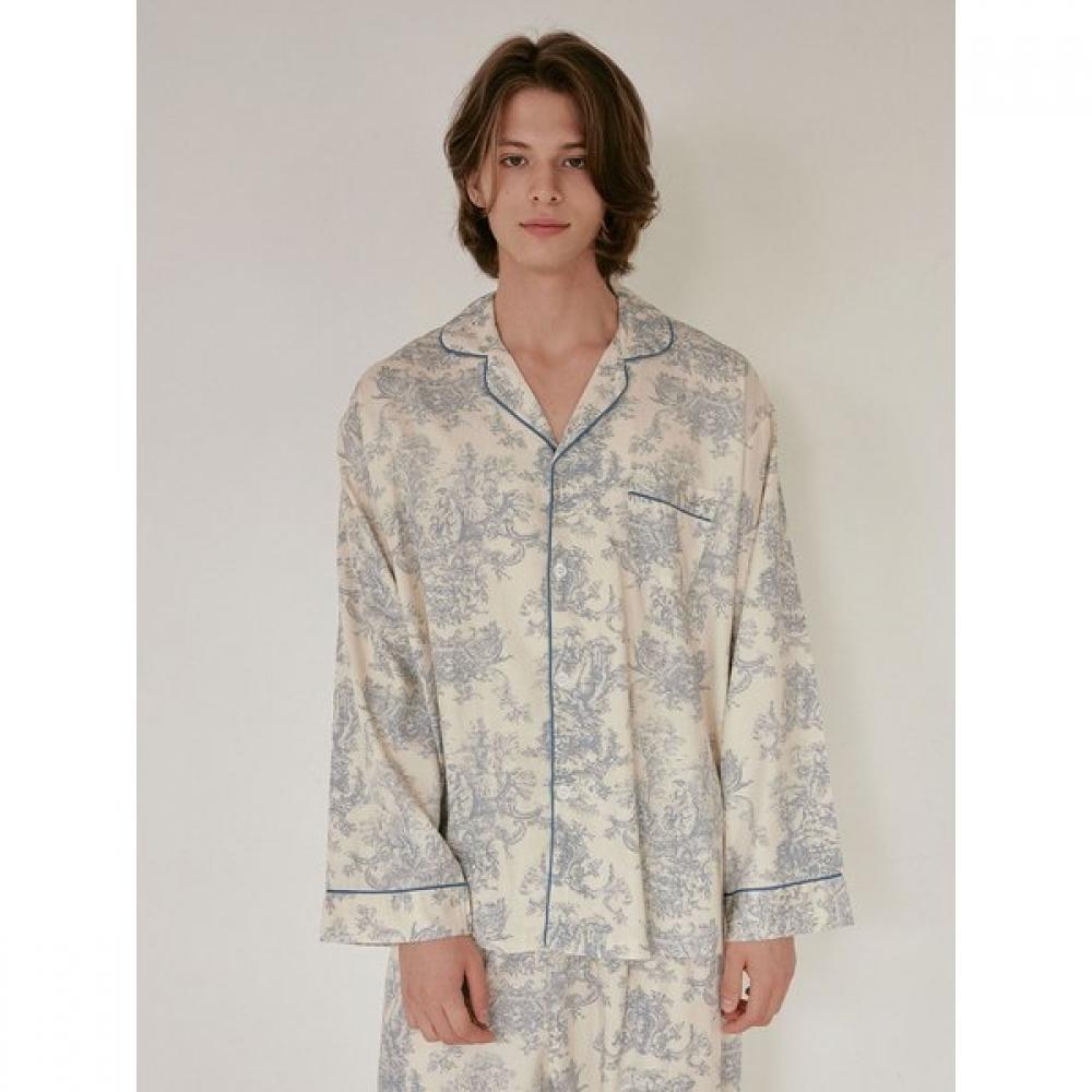 Lunaluz Men S Long Sleeve Collar Two Piece pajamaS verSailleS Model