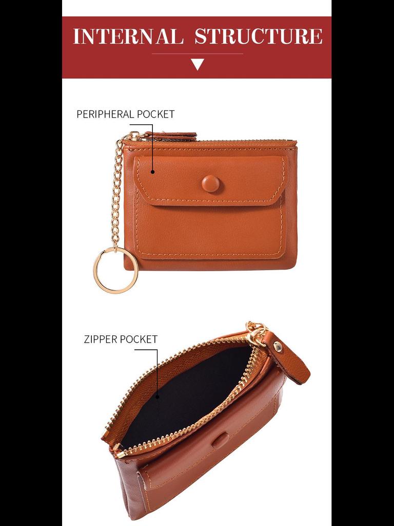 Kompaktní dámská klíčenková peněženka: Mini peněženka na mince a úložná taštička pro dámy