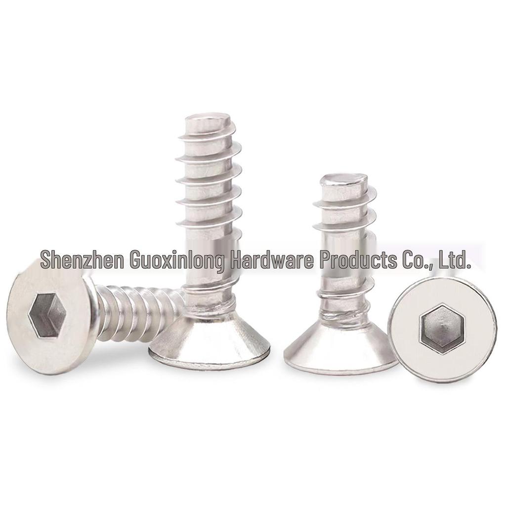 304 Stainless Steel Flat Cup Hex Socket Self-Tapping Countersunk Screw KB1.7M2M2.6M3*5-9-22