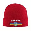 New NEW Ukrainian Emblem Ukraine Flag Knit Hat Beanie Winter Hats Warm New Cap Unisex Women