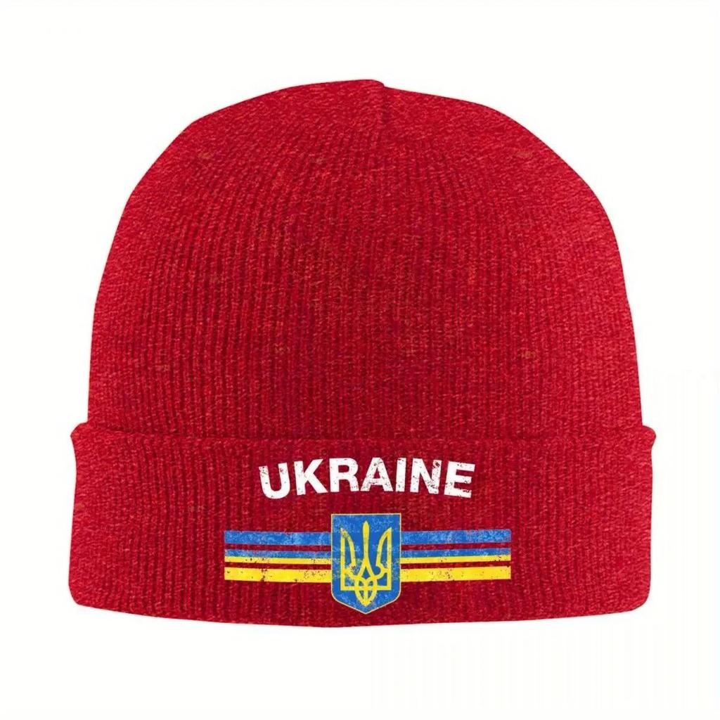 New NEW Ukrainian Emblem Ukraine Flag Knit Hat Beanie Winter Hats Warm New Cap Unisex Women