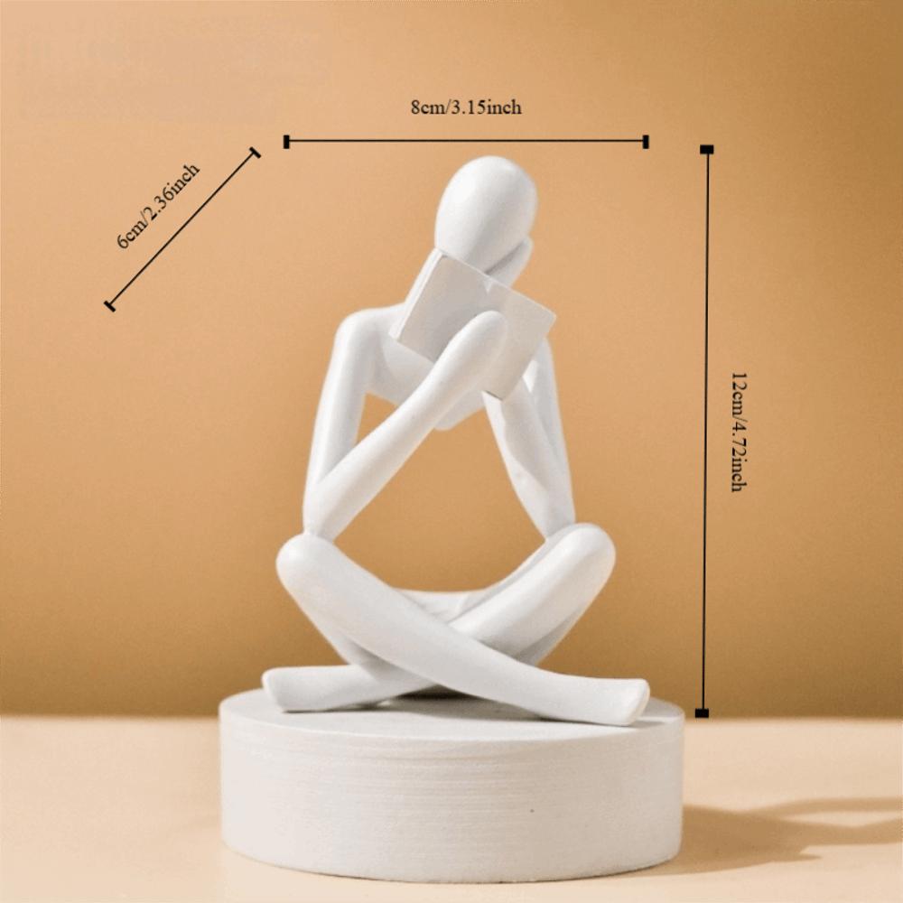 Nordic Style Reading Sculpture Modern Resin Figurine Ornaments The Thinker Statue  Living Room
