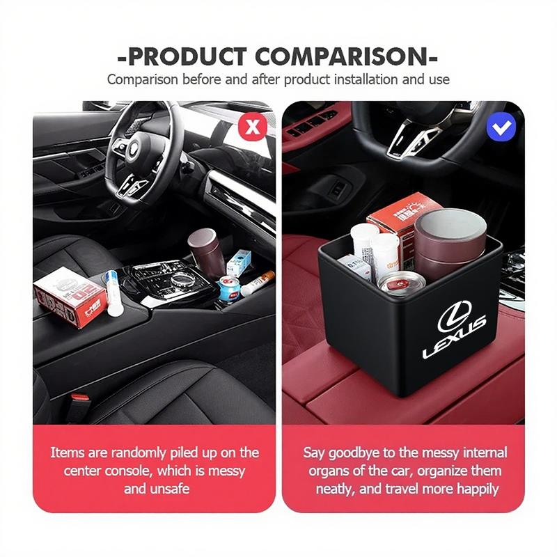 Lexus Car Foldable Leather Storage Box Garbage Bin Accessories For Lexus F SPORT ES RX NX LS UX LM LX GX LC RZ IS CT GS RC HS SC