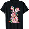 Bunny Easter Coquette Watercolor Floral Easter Bunny Spring T-Shirt