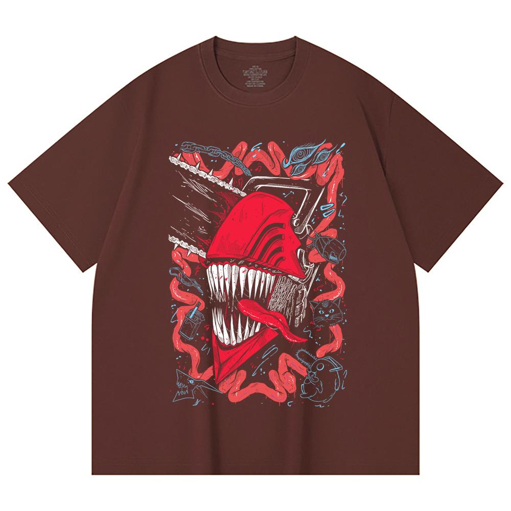 230 Gsm 100% Cotton Chainsaw Man V29 Denji Print Unisex Heavy Cotton T Shirt