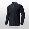 Autumn and Winter Polo Shirt Men's Spliced Ice Silk Long Sleeved Versatile Casual Lapel Polo Shirt