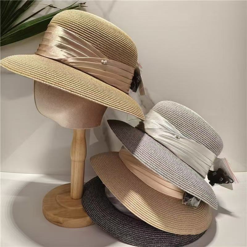 Hat Female Straw Hat Summer Visor Travel Beach UV Protection Big Edge Sun Protection Sun Bucket Hat Tide