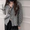 The Pink Women S Dot Knit Cardigan