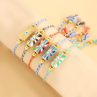 Colorful Thread Rope Braided Bracelet Adjustable Turkish Evil Eye for Women Girls Jewelry Accessory