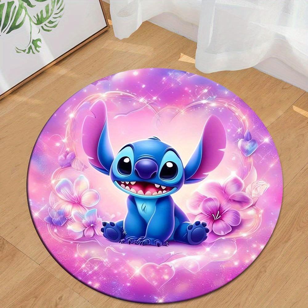 1pc Stitch Round Area Rug , Playroom Bedroom Living Room Indoor Decor Rug , Perfect for Leisure Areas , Bedside , Cloakroom , and Outdoor Sp