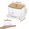 1pc Transparent Storage Jar With Clear Lid, Multi-Purpose Organizer,For Holiday Beach, Bathroom Collection, Bedroom Collection, Large Capacity