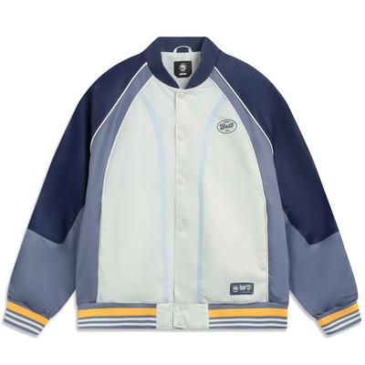 Li Ning Basketball Series Bad Five Color Block Weiche Einzelknopf Atmungsaktiv Vielseitig Locker Baseballjacke Herrenjacken AFDV321-2