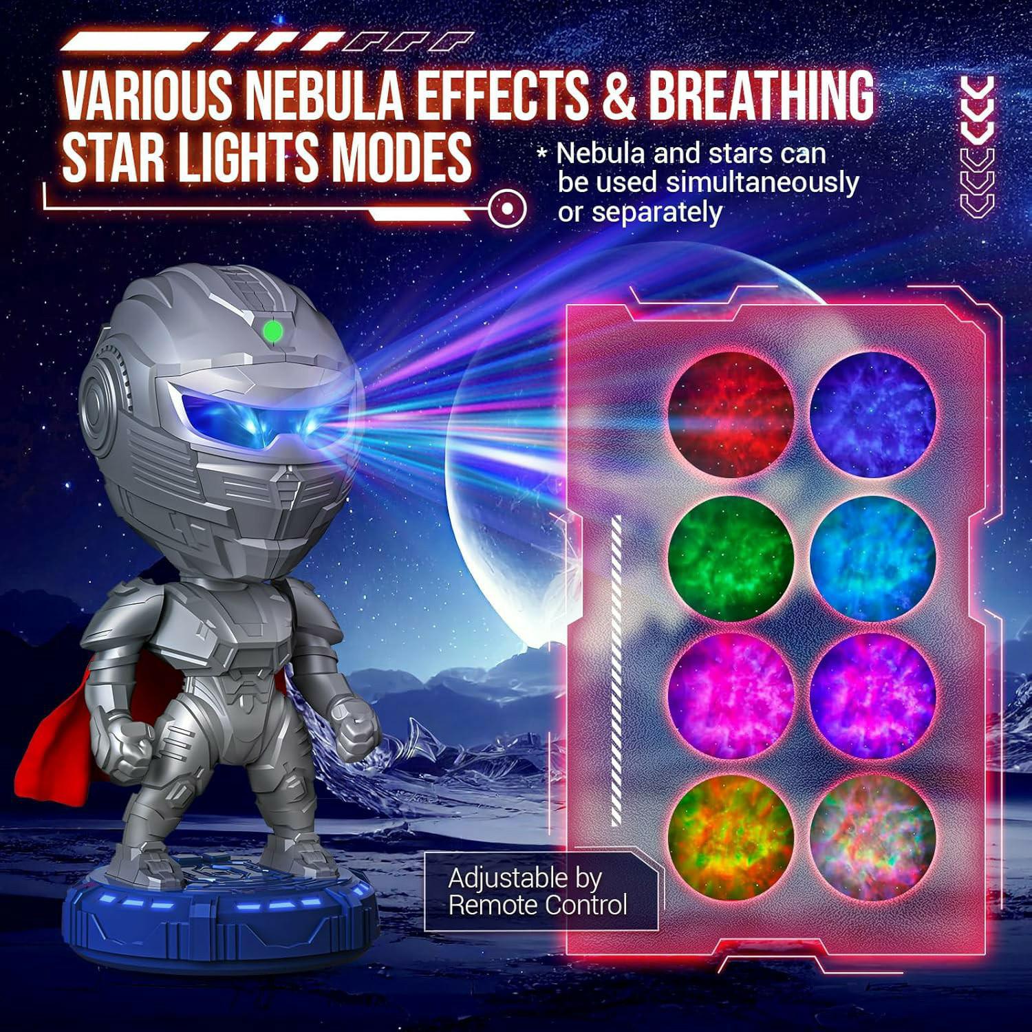 

Robot Nebula Projection Light Mecha Warrior Desktop Ornament Atmosphere Night Light A