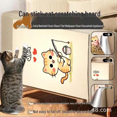 Cat Climbing & Scratching Pad: Durable, Non-Shedding Wall Sticker for Scratch-Proof Sofa & Wall Protection