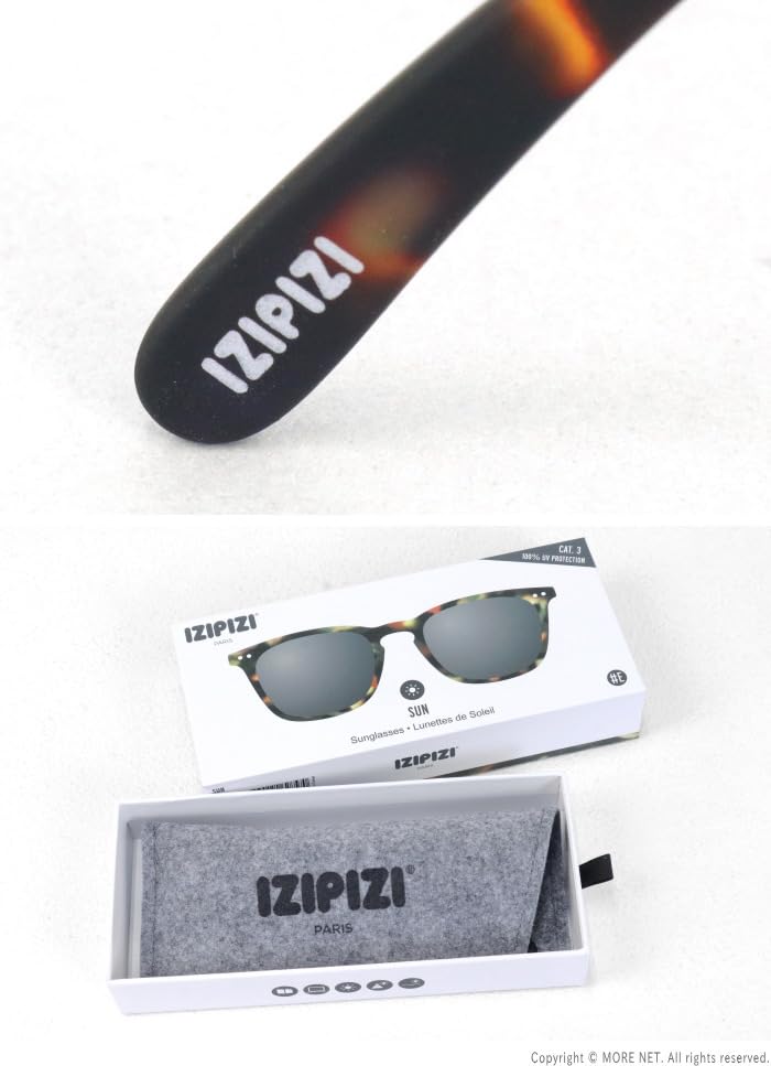 [Izipi] Sunglasses, Light Color, #E Model, Square (Black/Light Gray)