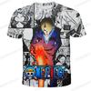 One Piece Gear 5 Nika Luffy 3D Full Print T-shirt Boys Girls Purple Lightning Anime Casual Children Short Sleeve Tops